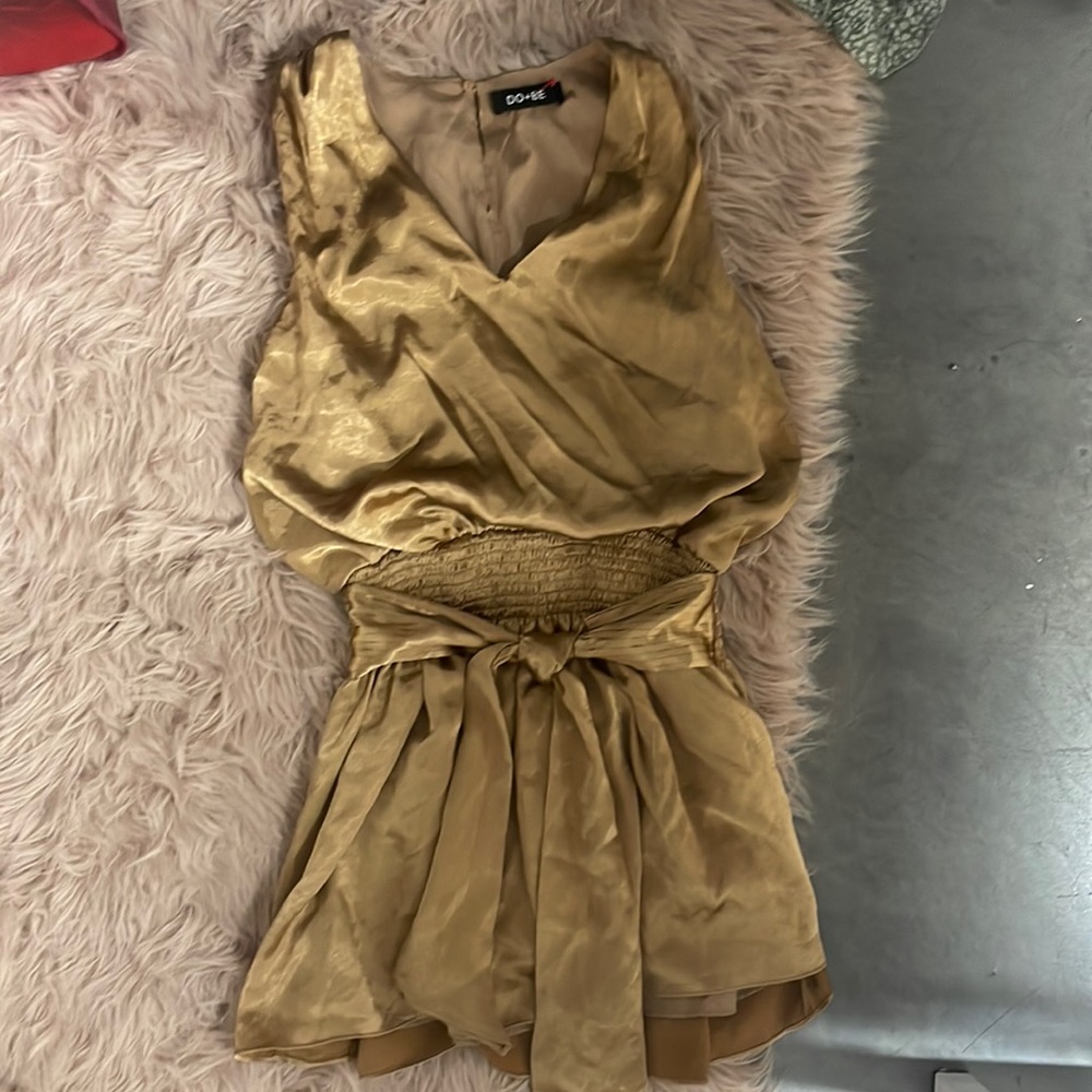 Gold satin dress